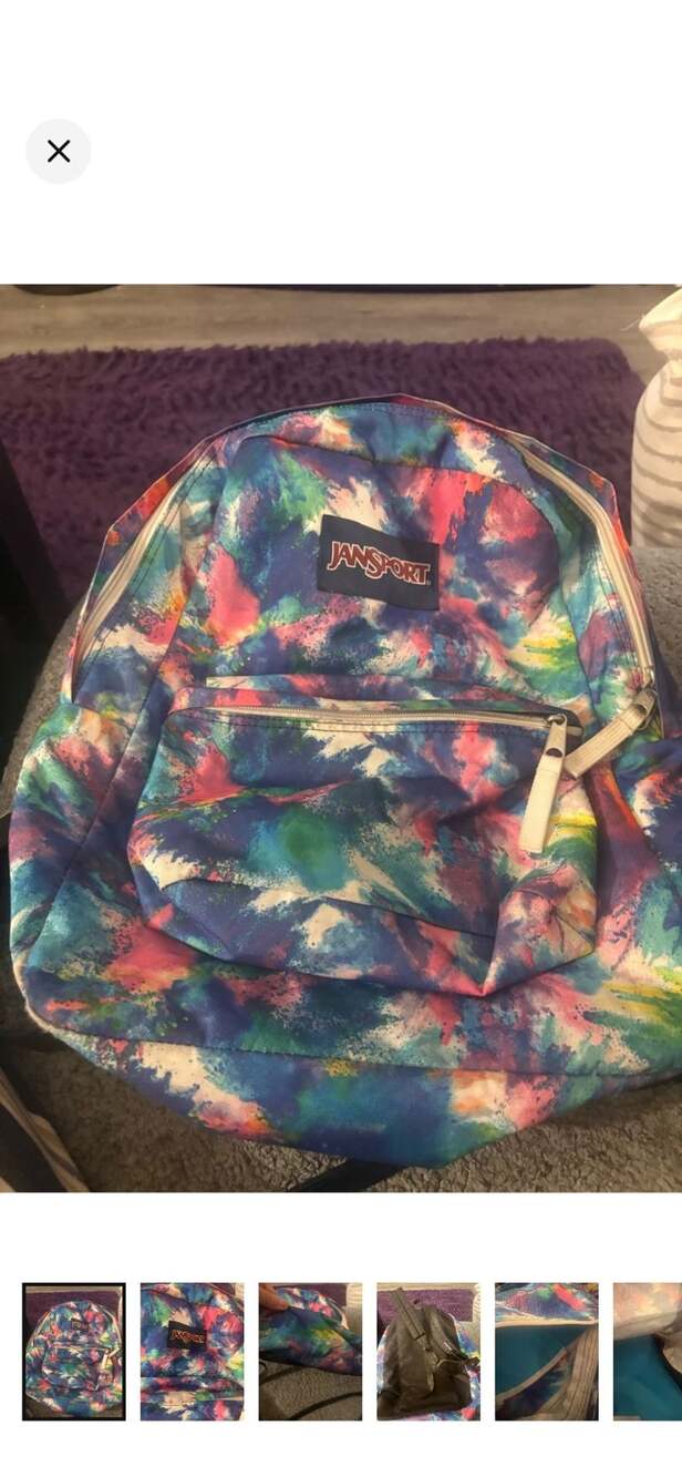 JanSport SuperBreak Backpack Multi Color Paint Splatter Tie Dye